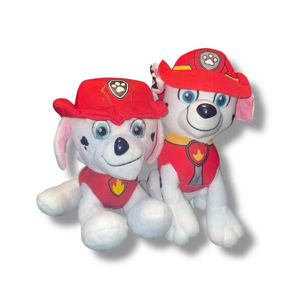 Nickelodeon Paw Patrol Plush Marshall Stuffed Animal Dog Nursery 7" Red Lot of 2 - Picture 13 of 14